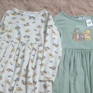 Disney Winnie the Pooh Cream and Green Nightgowns